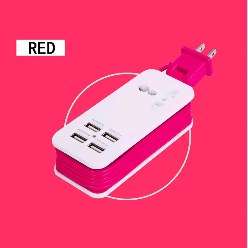 Быстрая зарядка, 4 порта, настенная розетка, универсальная USB лента питания, портативное зарядное устройство, адаптер для путешествий, удлинитель, кабель, ЕС, США, вилка