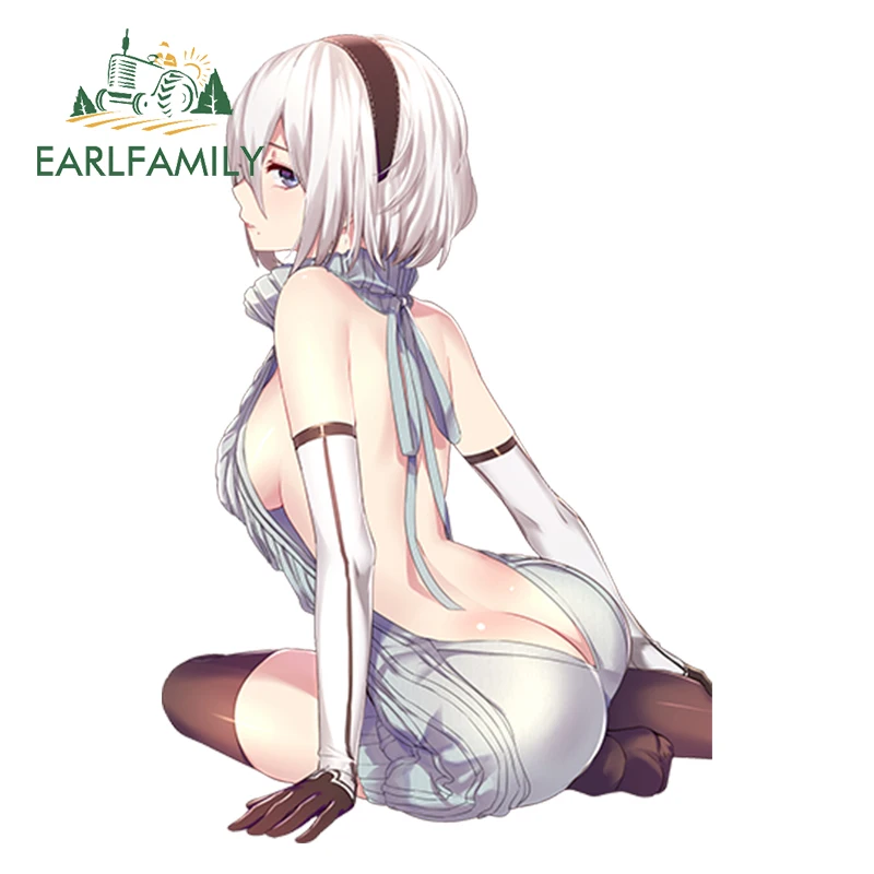 EARLFAMILY автомобильный Стайлинг сексуальная девушка наклейка аниме JDM Светоотражающая Автомобильная наклейка водонепроницаемые оконные аксессуары наклейка на автомобиль наклейка