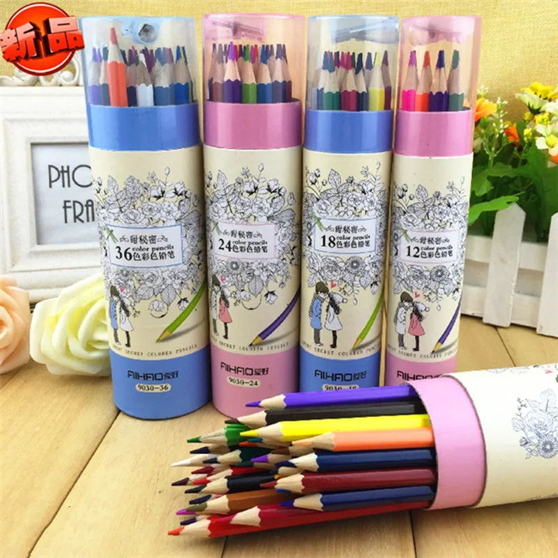 18 цветов натуральный деревянный цветной карандаш для рисования цветные