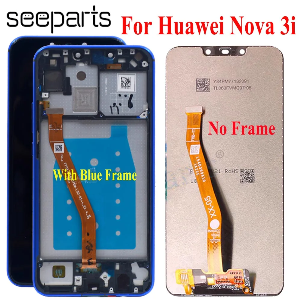 100% Протестировано для Huawei Nova 3i ЖК дисплей с цифровым преобразователем сенсорного