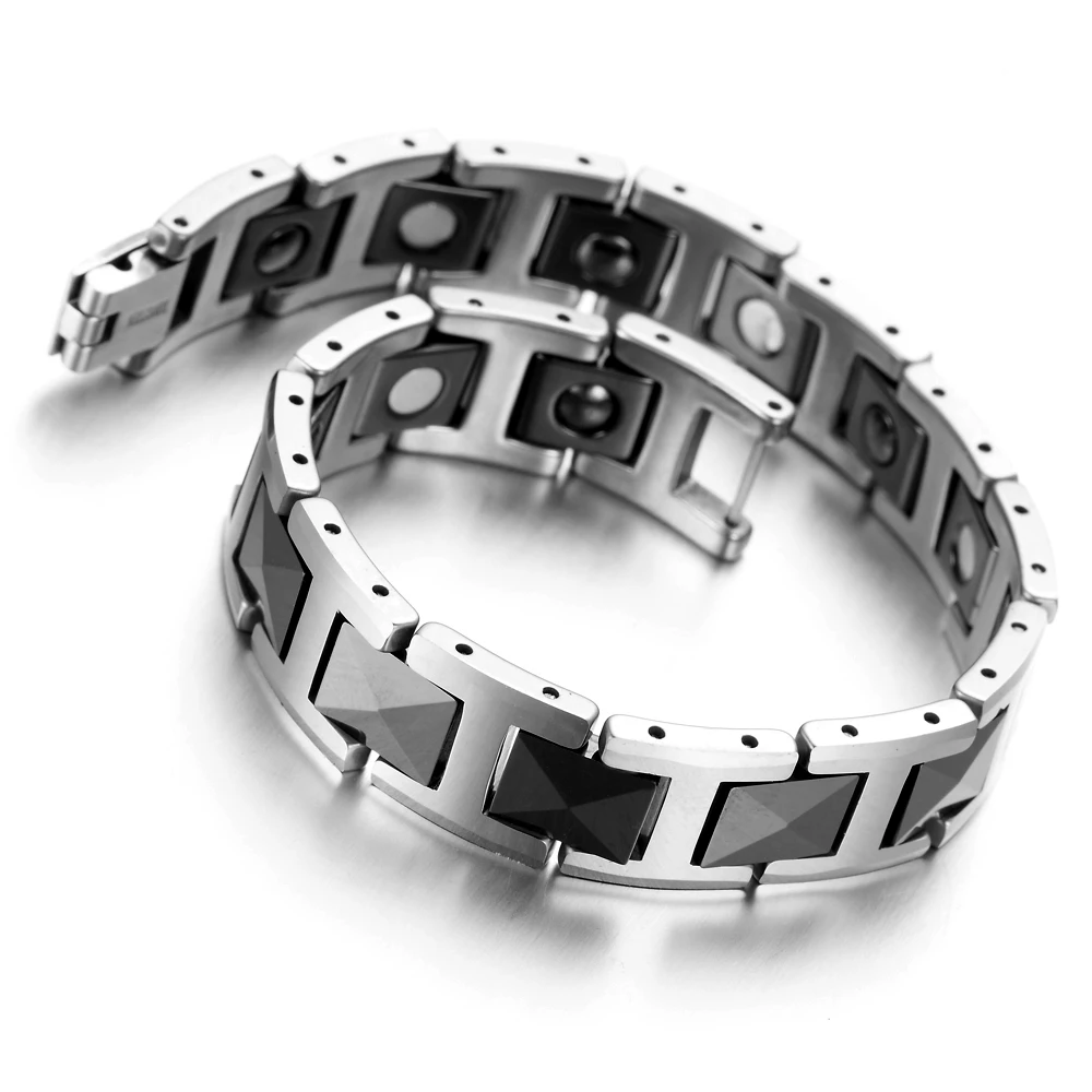 Вольфрам мужские Дамы браслет черный и серебристый Цвет 7.9 &quotkb900|ladies bracelets|bracelet