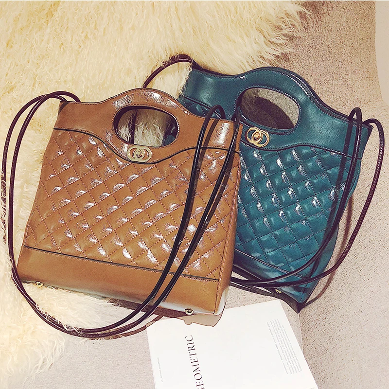2019 из искусственной кожи для женщин сумка плед Дамы Crossbody цепи Мода карамельный