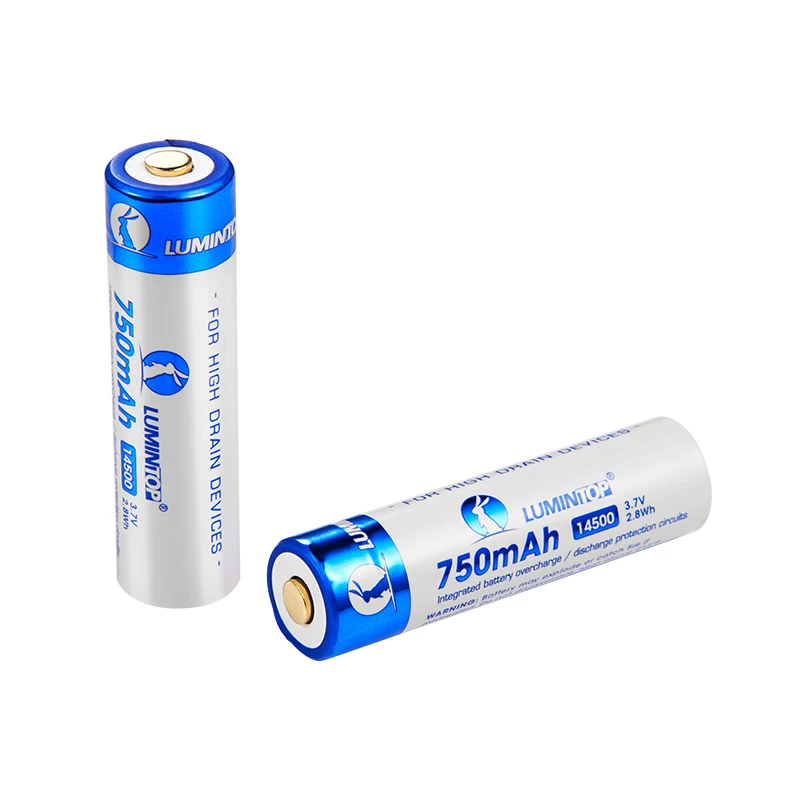 2 шт LUMINTOP 14500 750mAh аккумуляторные батареи 3 7 v 2.8wh + 1 Soshine li-ion/LiFePO4/NiMH Универсальное