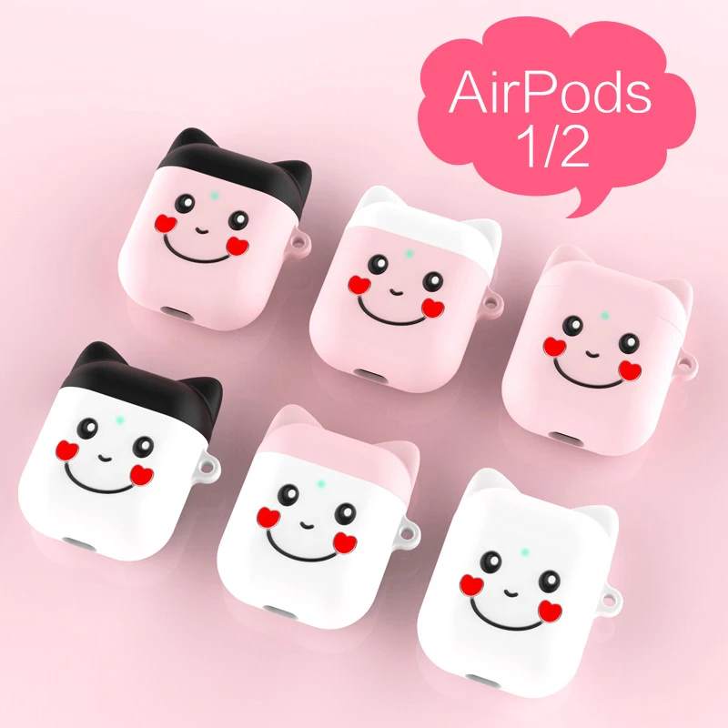 Для Apple Airpods мягкий ударостойкий силиконовый чехол для AirPods утолщение милые наушники в форме кота для AirPods 2 защитный чехол