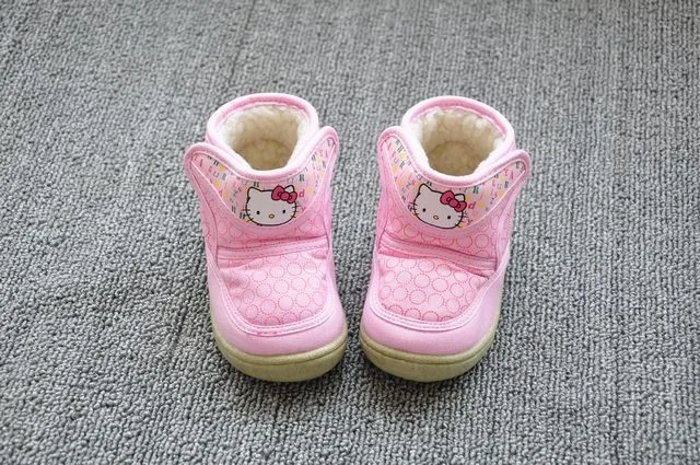 Новинка года; ботинки для девочек с принтом «hello kitty»; плюшевые детские ботинки для мальчиков; обувь для девочек; зимняя обувь для мальчиков; Chaussure Enfant