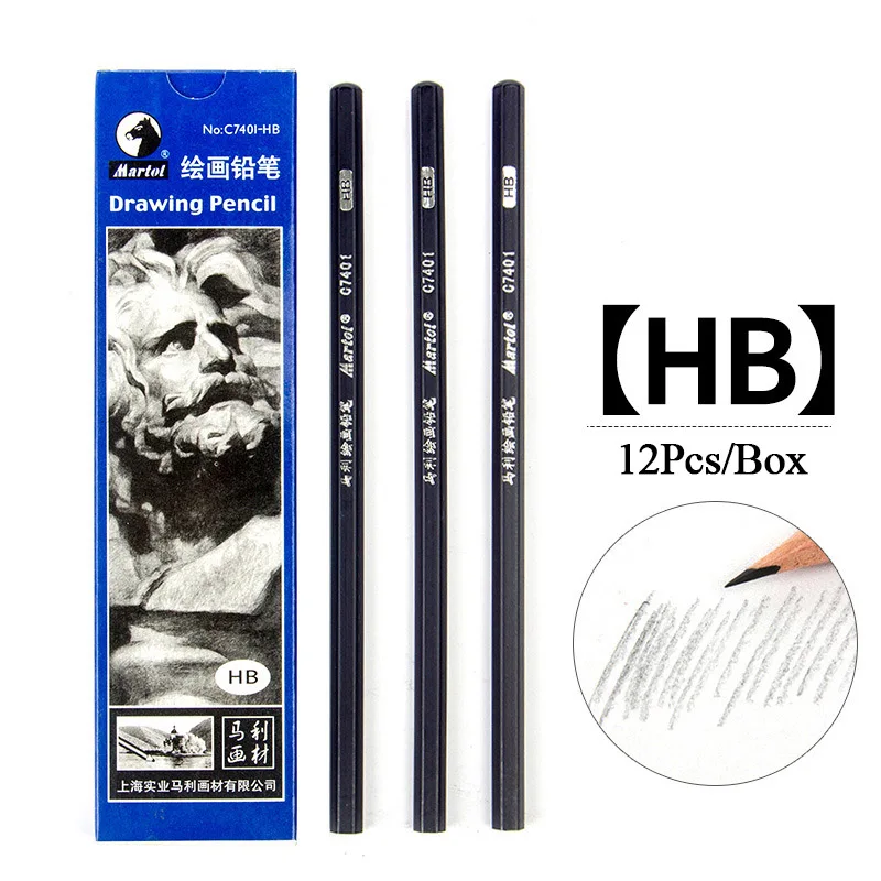 Sketch Charcoal HB 12 шт./компл. карандаш 14B матовый 12B Рисование набросков углем эскиз карандаш из мягкой кожи Твердый, рисование уголь товары для рукоделия - Цвет: Sketch Charcoal HB