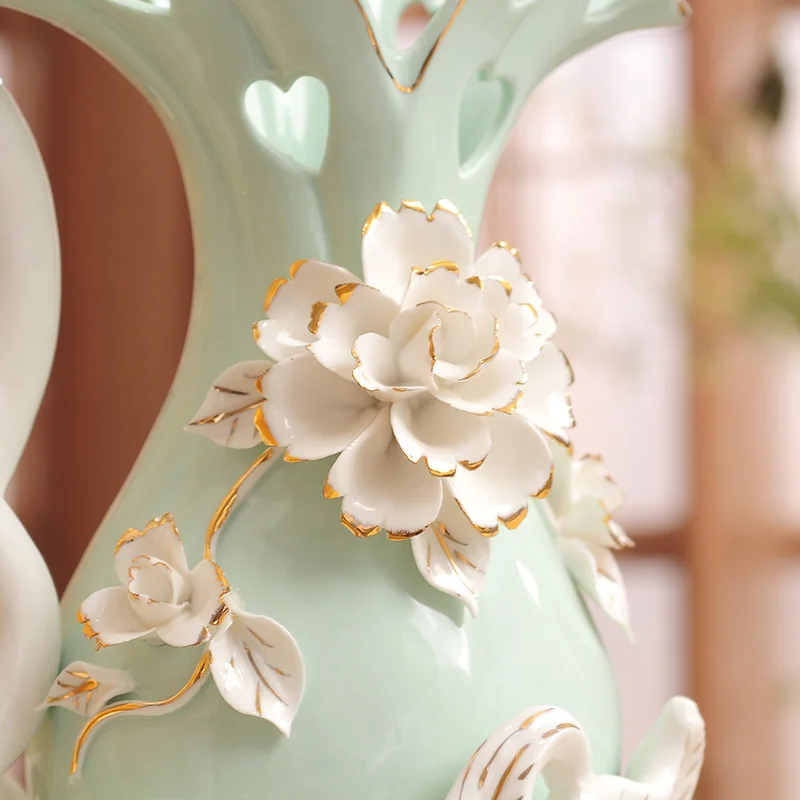 

ceramic vase flower Ruyi European style entrance TV cabinet decoration living room cabinet accessories Home Furnishing