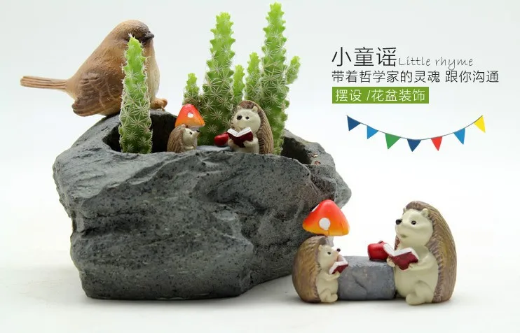 Продажа ~ 1 Шт. ежик чтение история/фея садовый гном/мох террариум домашнего