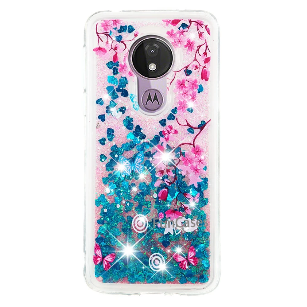 Для Motorola G7 Мощность США Версия случае жидкости динамический песок Мягкие силиконовые силиконовый Moto G7 Мощность блеск течет крышка