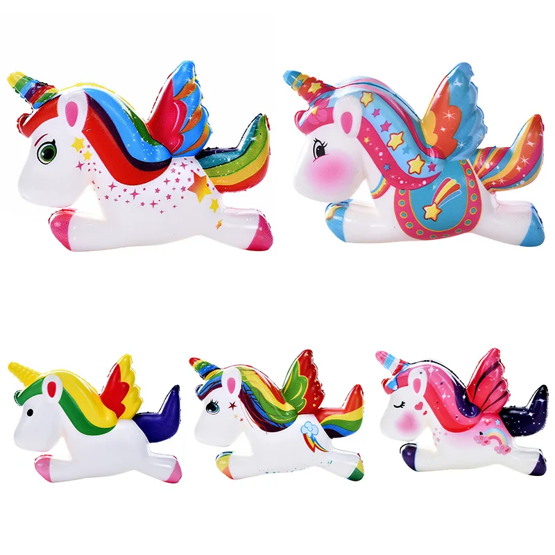 

Сжимаемые Kawaii Jumbo сжимаемые игрушки для детей красочные медленно восстанавливающие форму антистресс Единорог сжималки снятие стресса заба...