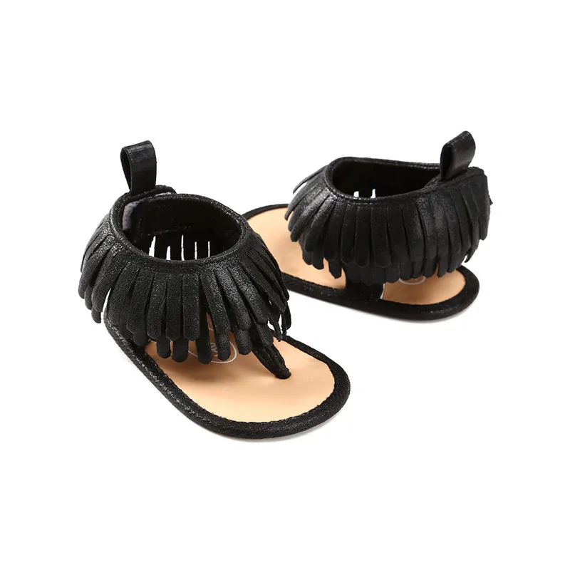 Черный цвет детские ботинки мокасины для маленьких мальчиков и девочек сандалии