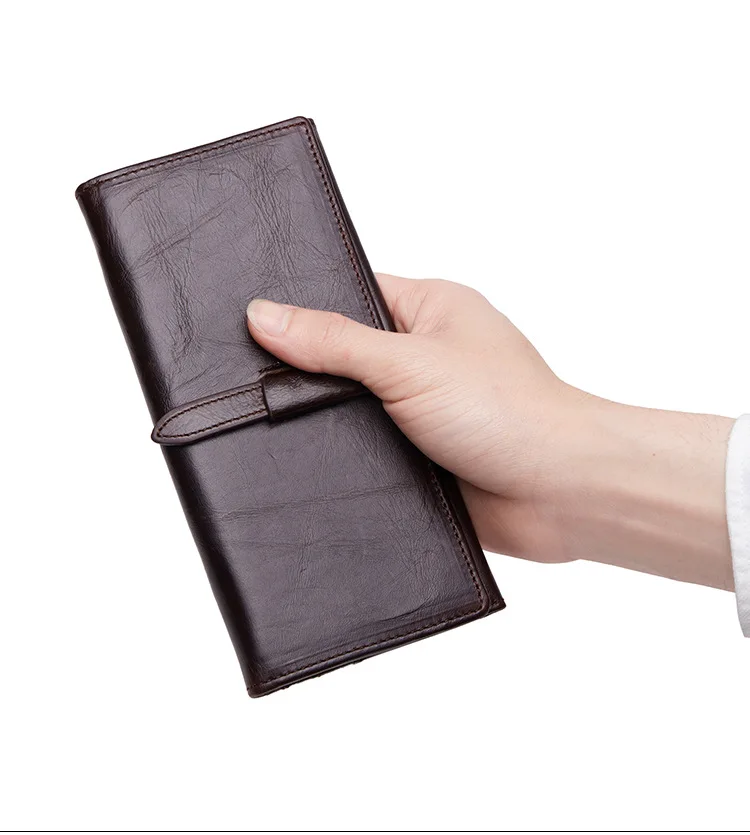 2018 Новый Винтажный Мужской кошелек из натуральной кожи мужской тонкий двойной