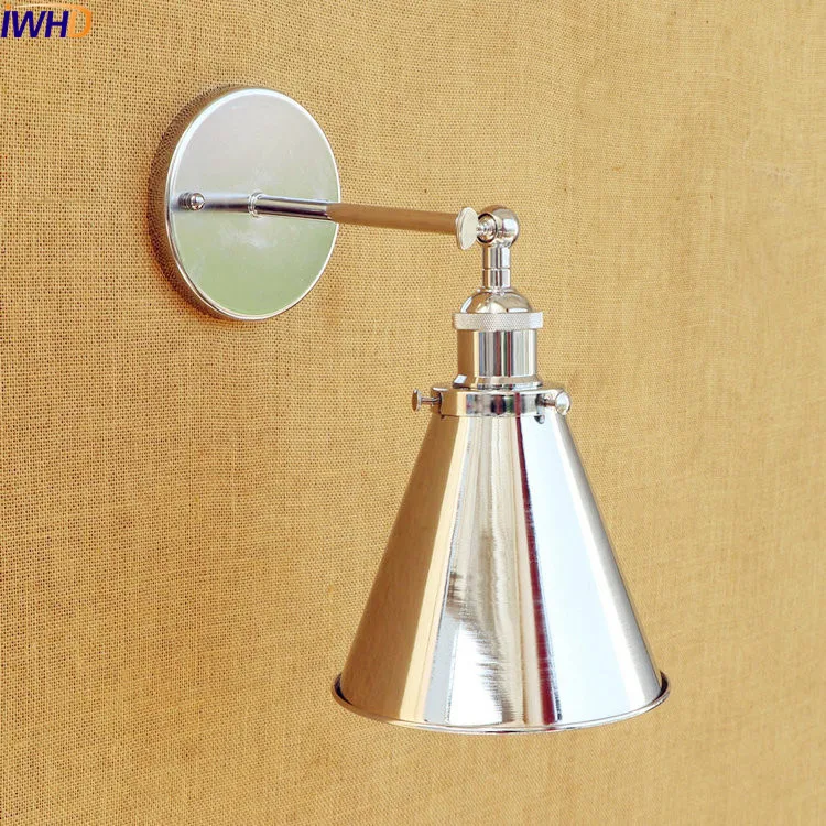 

IWHD Silver Loft Industrial LED Wall Lamp Vintage Lampen Home Lighting LED Retro Wall Lights Edison Sconce Arandela