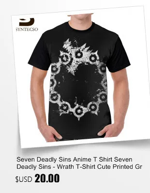 Seven Deadly Sins/футболка с аниме «Seven Deadly Sins-Wrath», футболка с милым принтом, футболка с короткими рукавами, футболка с большим человеком