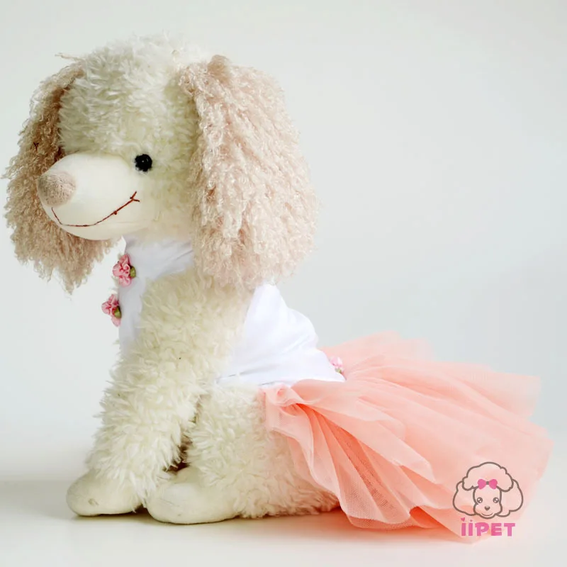 Вечерние платья принцессы из хлопка с цветочным кружевом одежда для собак щенков