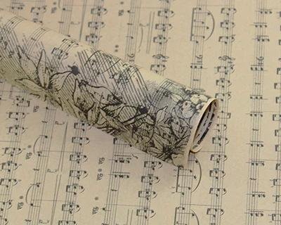 Music Рождественский Подарок рулон оберточной бумаги Скрапбукинг Упаковка из крафт-бумаги бумага подарок Эйфелева башня DIY пакет книга Декор для торжества из бумаги 52x75 см - Цвет: Music