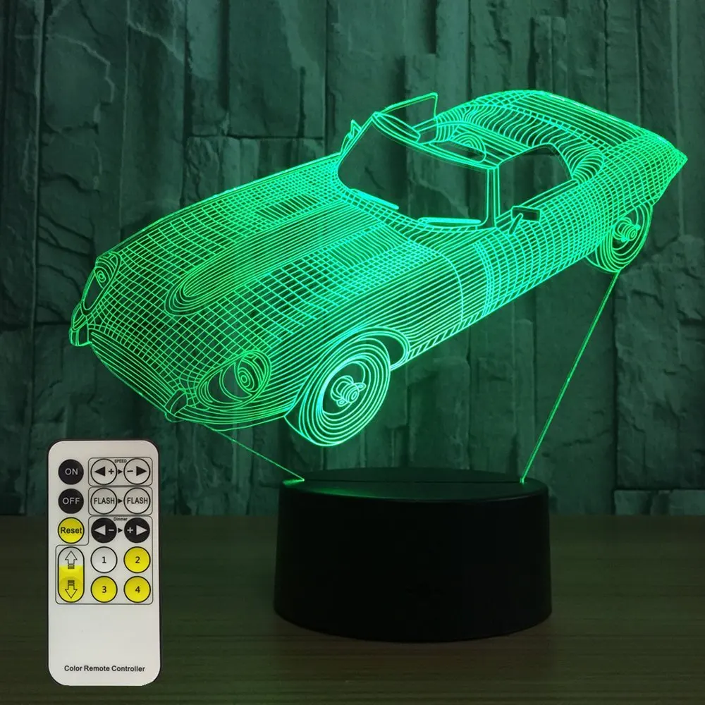 Ночные огни для детей, игрушка, дистанционный автомобиль, 3d ночник, лампа, помощь детям, безопасно, 7 цветов, новинка, подарок для мальчиков и девочек на день рождения