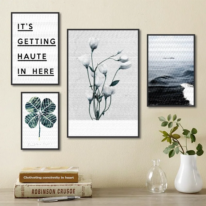 Постер в скандинавском стиле минимализм абстрактный морской пейзаж цветок
