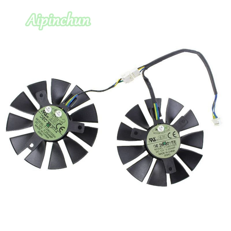 Новинка 75 мм кулер T128010SH вентилятор VGA для ASUS STRIX GTX1060 1050 GTX960 GTX950 GTX750Ti R9 370
