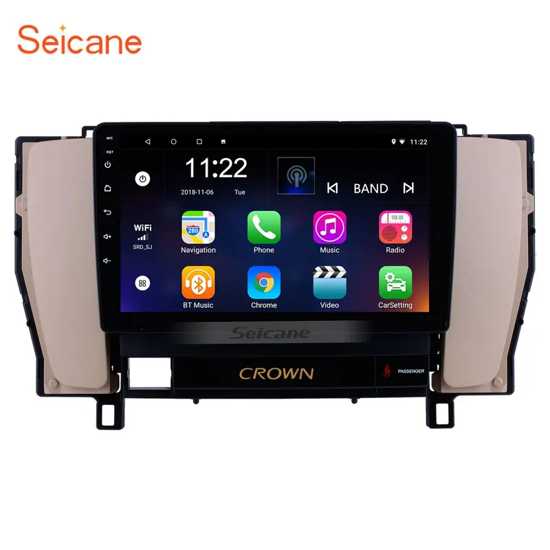 Seicane Android 8.1 GPS Navigation system Touch Screen radio 9 Inch for 2010- Toyota old crown Bluetooth PMS DVR headunit