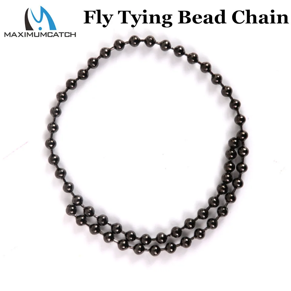 Maximumcatch 3.2mm/4.1mm Fly Tying Bead Chain Length 31cm Eyes Metal Fishing Material | Спорт и развлечения