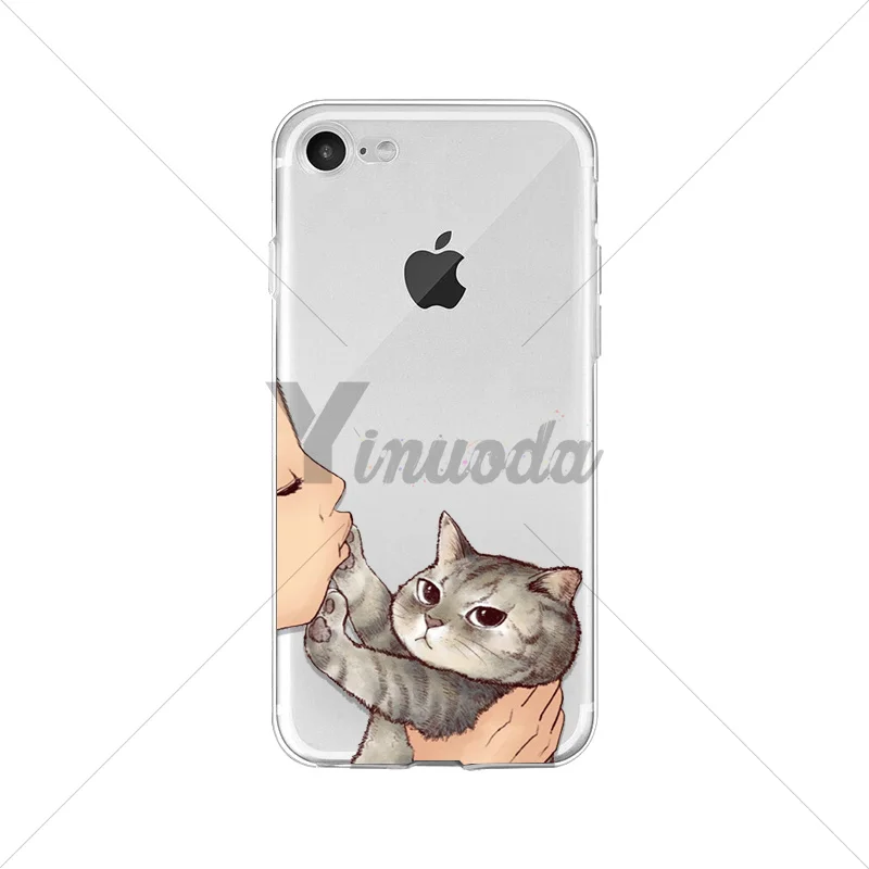 

Yinuoda No Kisses cute Cat Colorful Cute Phone Accessories Case for Apple iPhone7 8 6 6S Plus X XS MAX 5 5S SE XR Cellphones