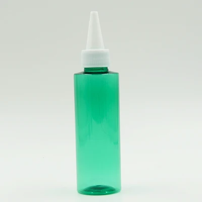 Green with white lid 10 шт. высокое качество, пустой, для шампуня 120 мл лосьон, многоразовый флакон с длинный наконечник глава школы живопись бутылка - Цвет: Green with white lid