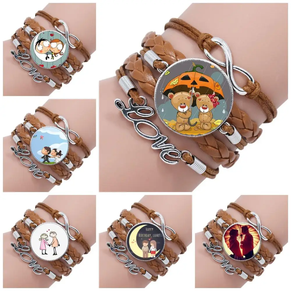 Для женщин муж и жена любовь логотип винтажное ювелирное покрытие Многослойный