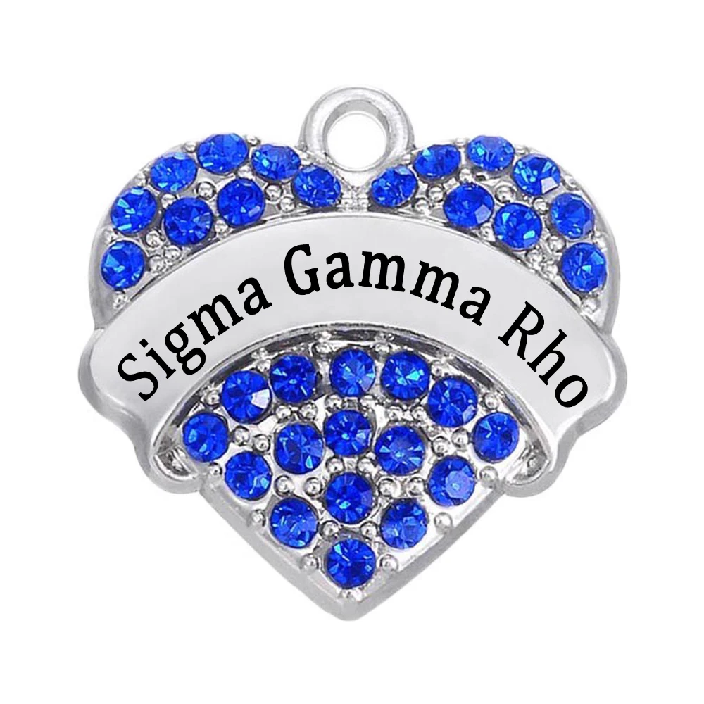 Популярная инкрустированная Подвеска со стразами в форме сердца sigma gamma rho
