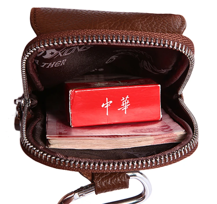 Для мужчин Натуральная кожаный крючок поясная сумка набедренная пояс бум