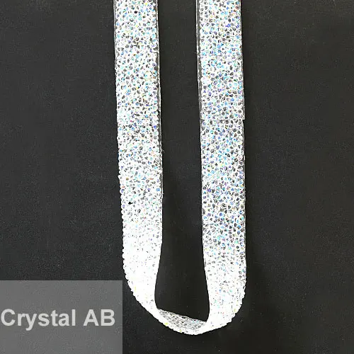 Crystal AB 1 ярд много Цвета Стразы деревообрабатывающее кантовальное серебряного цвета с кристальной платформой стразы отделка окантовкой ремень стразы отделка DIY F0076 - Цвет: Crystal AB