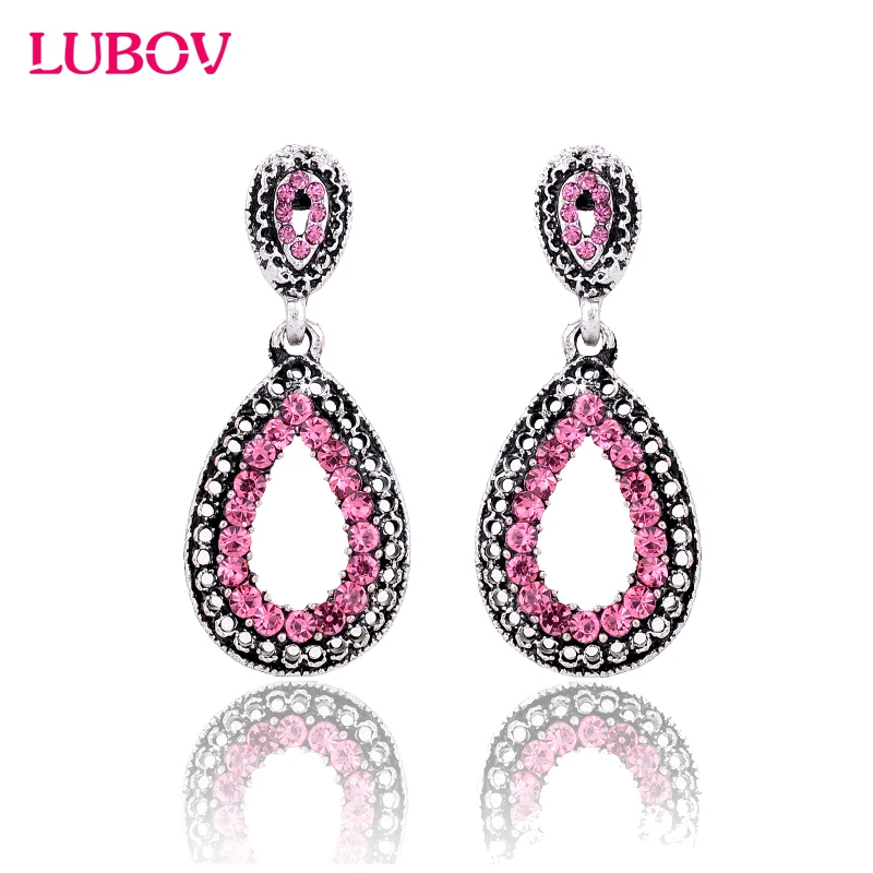 Полые капли воды Дизайн металлический круг Серьги гвоздики акрил стразами Для