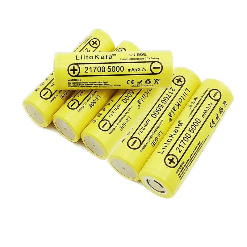 5pcs battery New21700 батареи lii-50E 21700 аккумуляторная батарея 5000 mah 3,7 V 5C разряда высокая мощность батарей для высокой мощности applian - Цвет: 5pcs battery