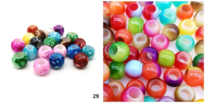 20 pcs 12mm Big Hole Beads Round Beads for Jewelry Making Acrylic Beads Multicolor Loose Bead Jewelry DIY Accessory