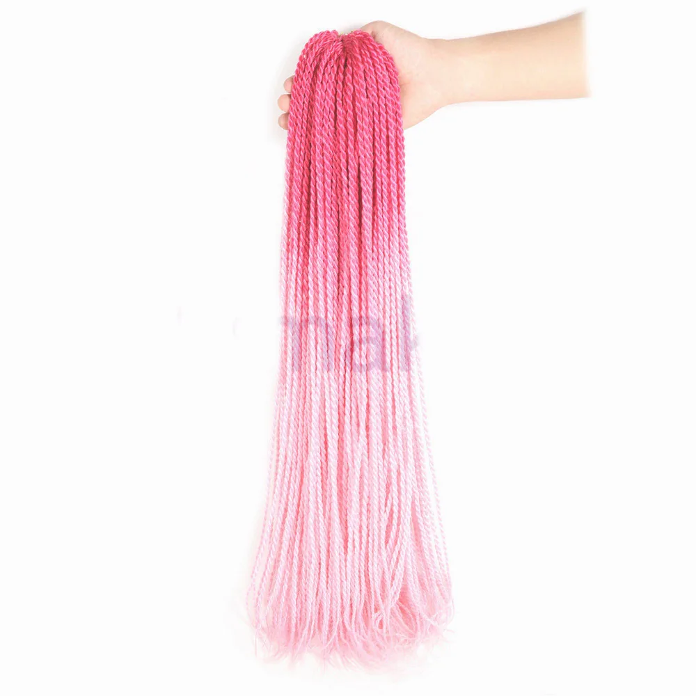 SAMBRAID Senegalese Twist Crochet Hair 24 inch 30 Roots/Pack Crotchet Braids Synthetic Hair Ombre Braiding Hair Extensions - Цвет: #33