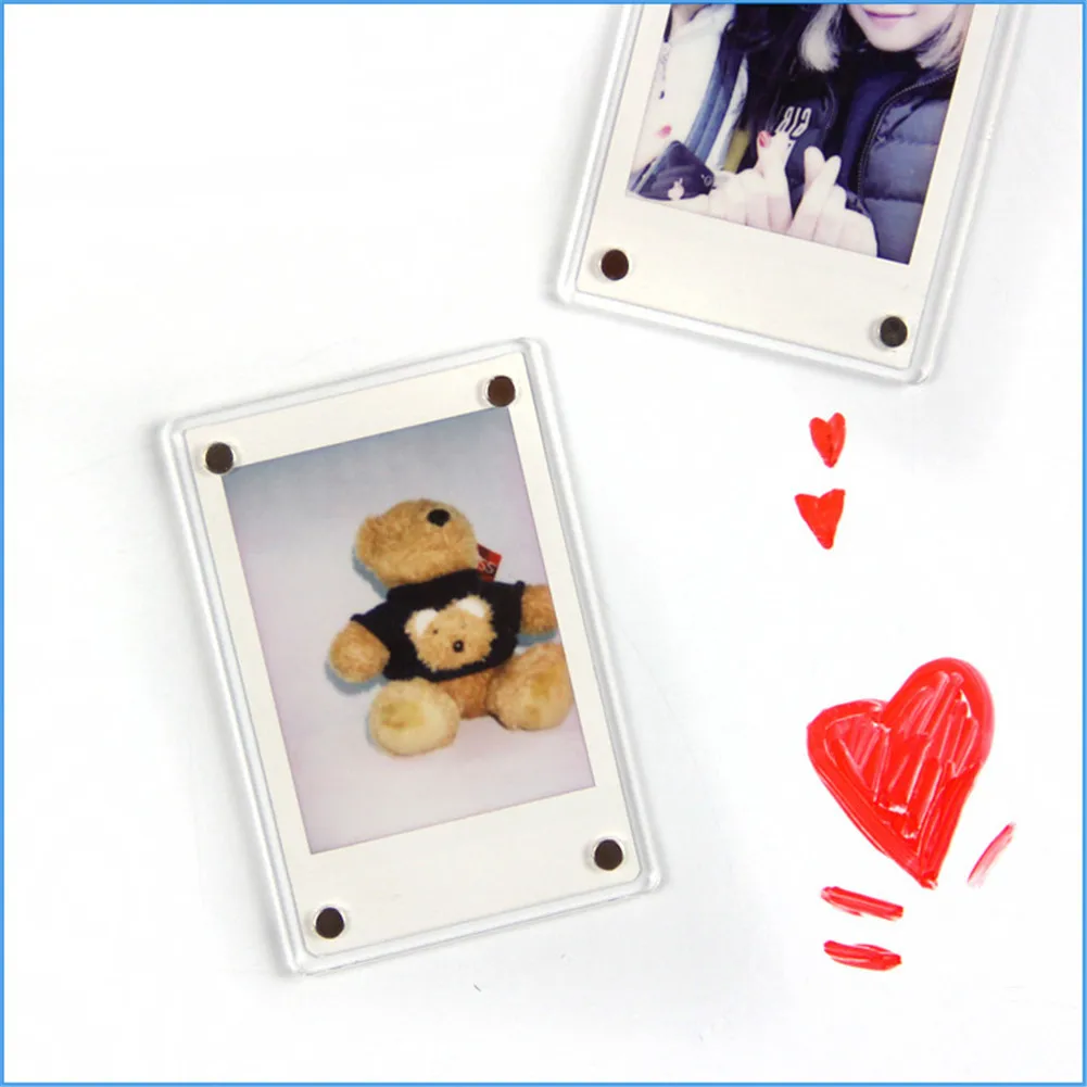 1 шт., магнитные наклейки на холодильник, креативные наклейки Polaroid для мобильного телефона, принтер, фото, акриловая рамка, декоративные наклейки на холодильник для дома