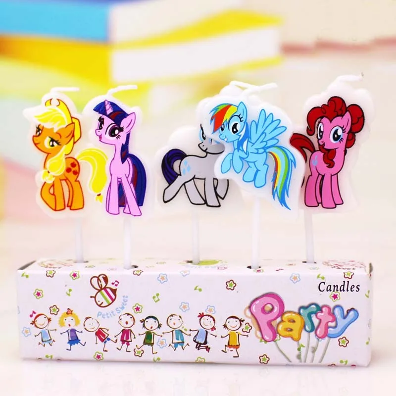 5 шт./набор. my pony мультфильм дети день рождения торт кекс топперы креативные девушки день рождения торт Декор свечи, праздничные принадлежности