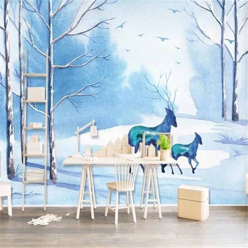 

Custom Photo Wallpapers Forest 3D Wall Murals Scenery Animals Tree Bedroom Wall Papers for Living Room Background Landscape 3D