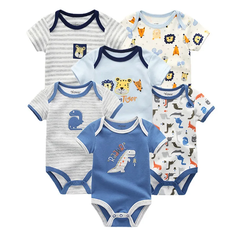 baby boy rompers27 6 шт./партия, летние детские комбинезоны для новорожденного младенца любого пола, одежда для мальчиков и девочек, хлопковый Мягкий комбинезон для новорожденных, от 0 до 12 месяцев - Цвет: baby boy rompers27