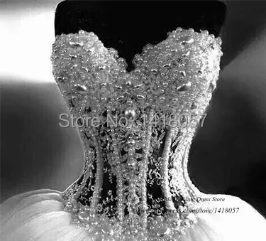 Vestido de Casamento настоящий образец Роскошные свадебные платья из жемчуга бальное платье тюлевые Свадебные платья со шнуровкой сзади тюль
