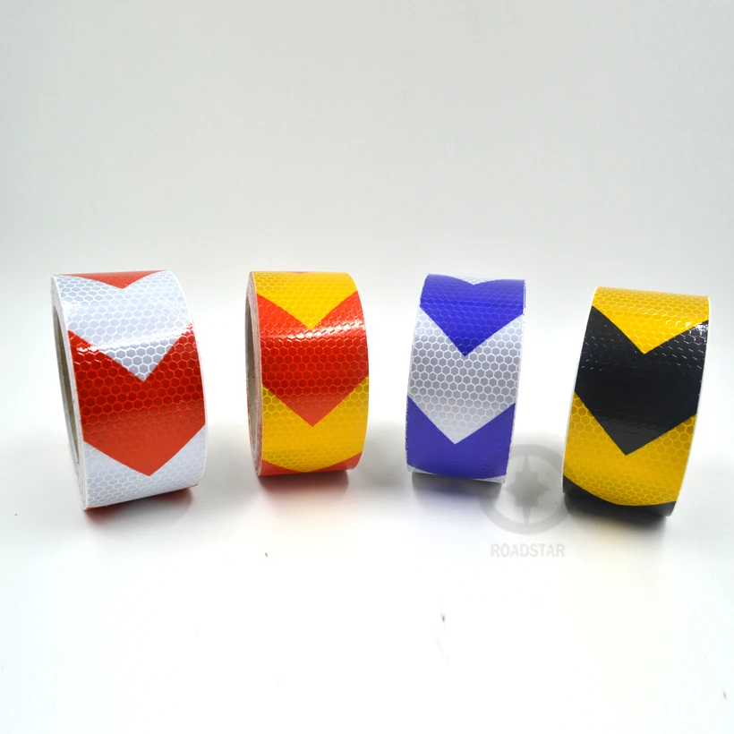 Красная синяя черная наклейка со стрелкой светоотражающая клейкая лента