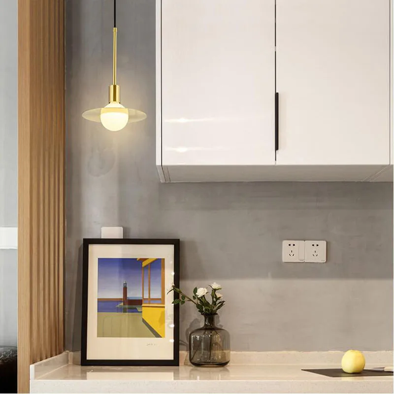 Люстра из медного стекла в скандинавском стиле простой креативный ресторан