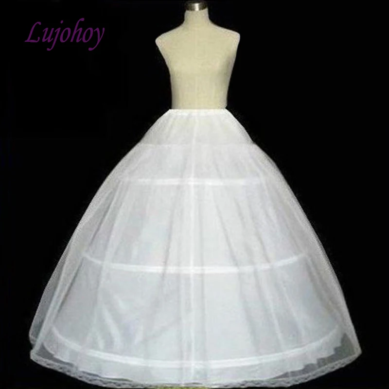 Белое Бальное платье длинное нижнее белье для свадебного платья юбка с 3 ободками
