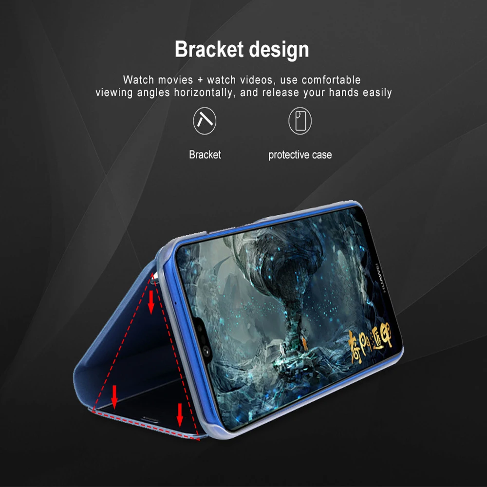 Eqvvol Clear View Smart Mirror Phone Case For iphone XR XS MAX X 8 7 6 6s Plus Cases Flip Stand Leather Cover 10 Caqa | Мобильные
