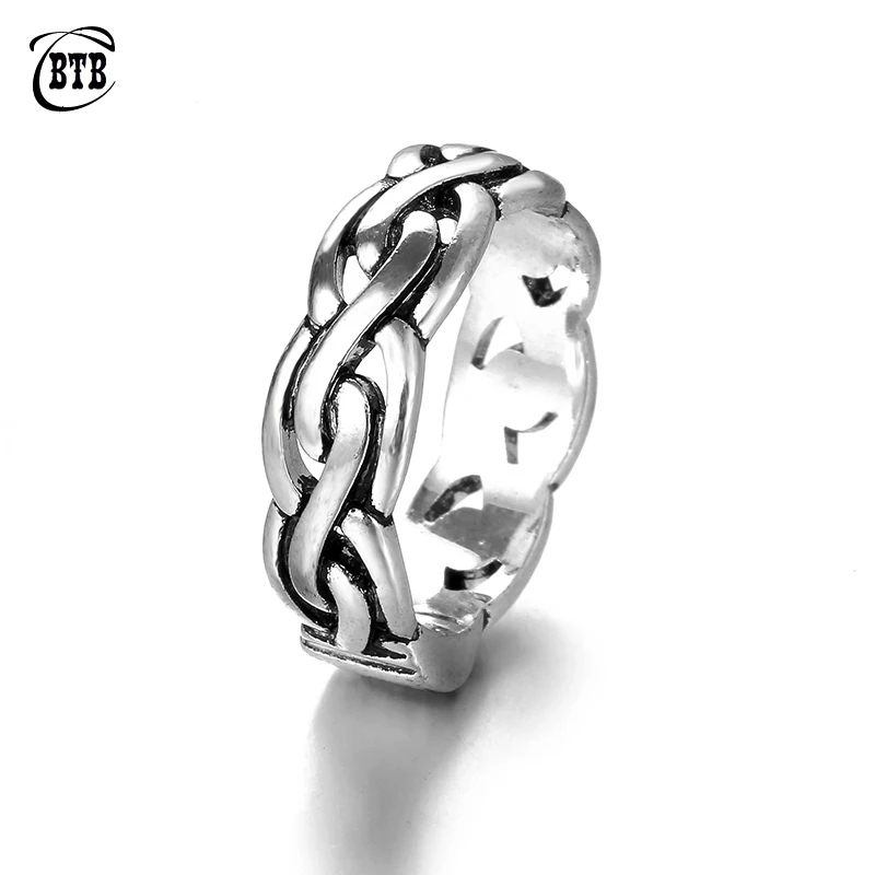 Цвет: старое серебро Бесконечность Будда кольцо вечности Украшения в виде колец