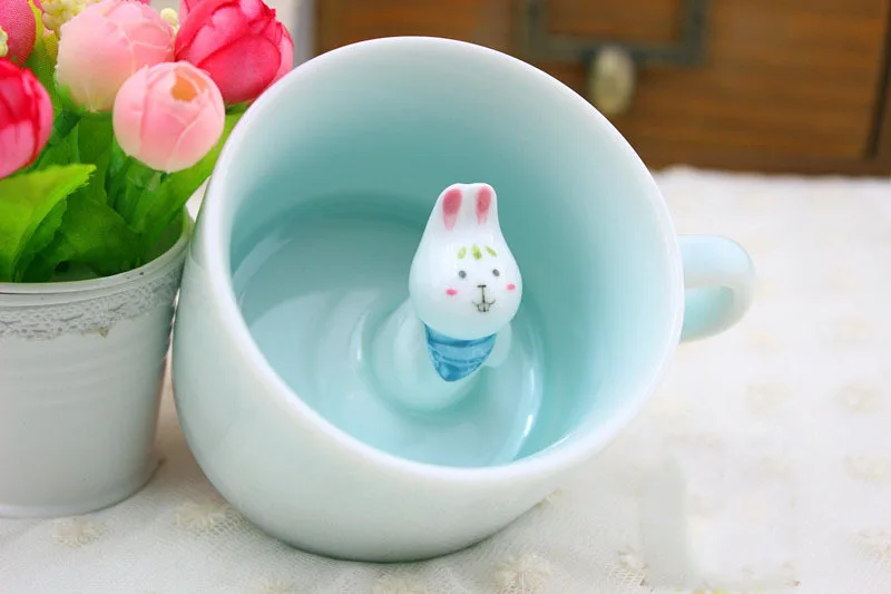 Оригинальные мини кружки Taza чаша для ванной с животными фарфоровые чашки кофе