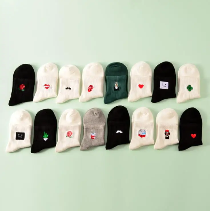 Носки унисекс из хлопка милые носки в стиле Харадзюку с молочной розой алоэ вера