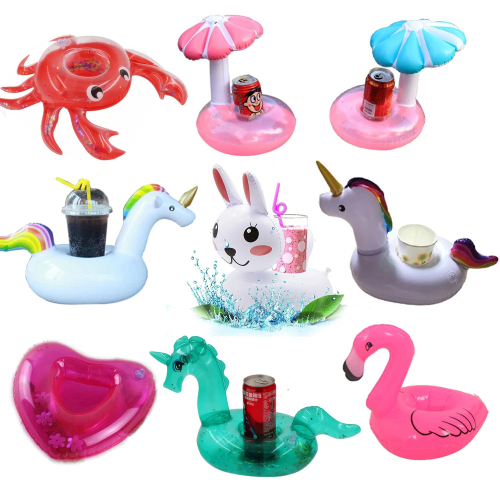 YUYU Inflatable Cup Holder Unicorn Flamingo Drink holder Swimming Pool Float Bathing pool Toy Party Decoration Bar Coasters