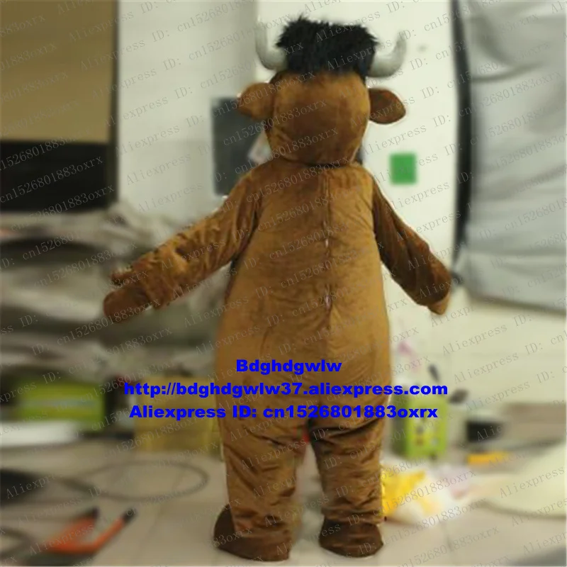 Brown Kerbau Buffalo Bison Ox Bull Cow Cattle Calf Mascot Costume Cartoon Character Soliciting Business High Quality zx2203 |