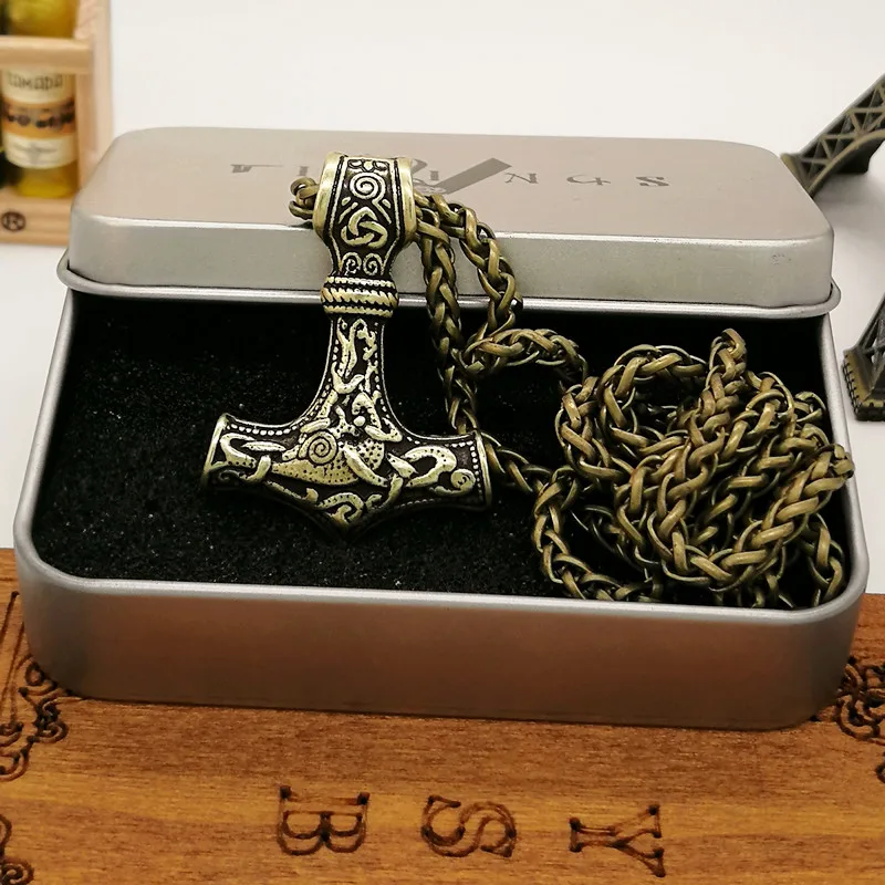 Молот Мьёльнир ожерелье викингов скандинавский ювелирные изделия Прямая